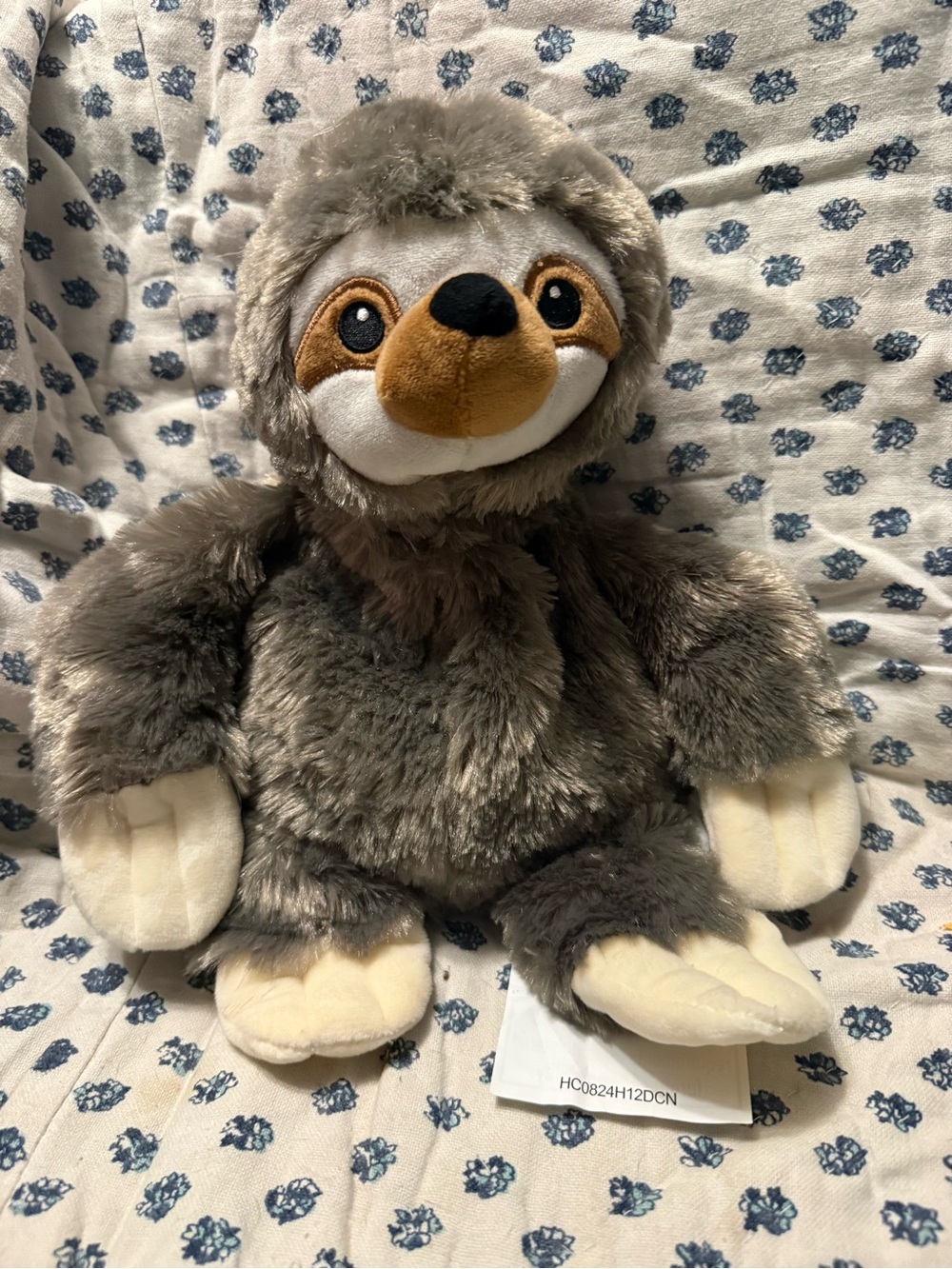Source Unknown Gray, Brown and Cream Plush Sloth Stuffed Animal